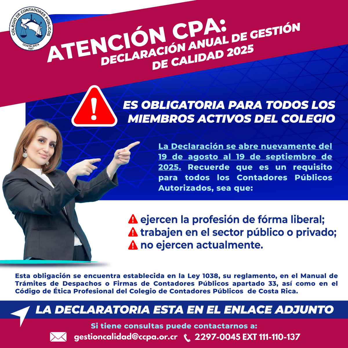 Los CPAs no cumplen con plazo en la declaración del Sistema de Calidad